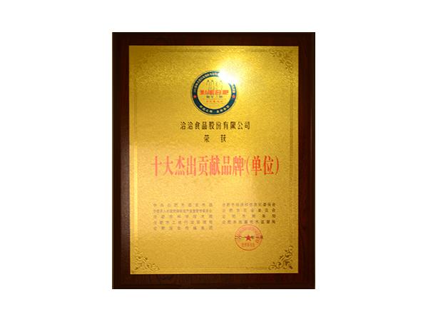 十大(da)傑出貢獻品(pin)牌